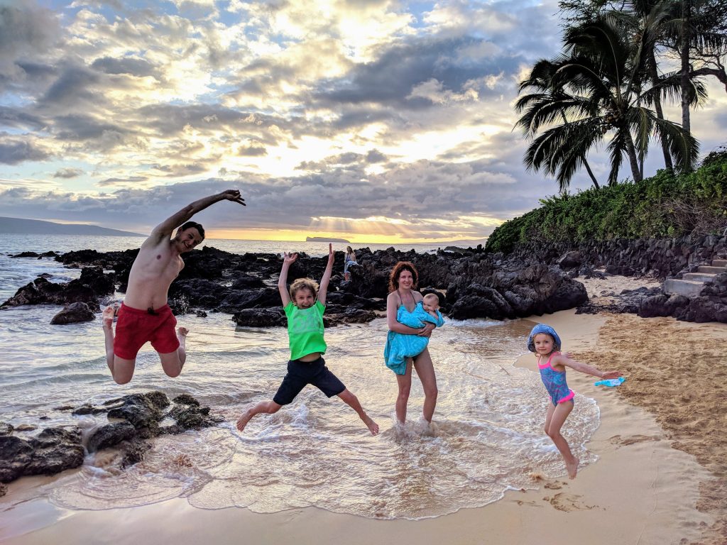 The Grazy Goat crew. Goofing around at the Makena Cove. Maui, Hawaii