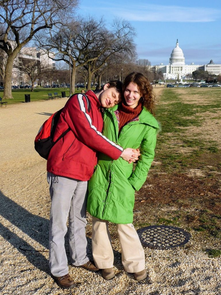 Newlyweds, shortly after our arrival in the USA. Washington DC