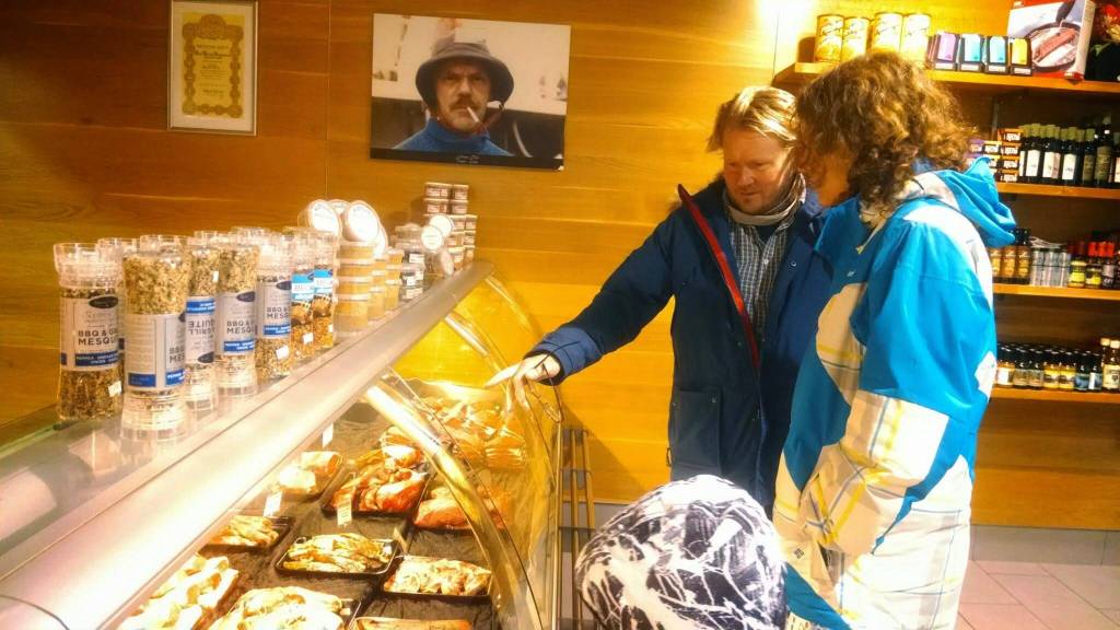 Buying old horse meat and other delicatessens with local chief. Iceland
