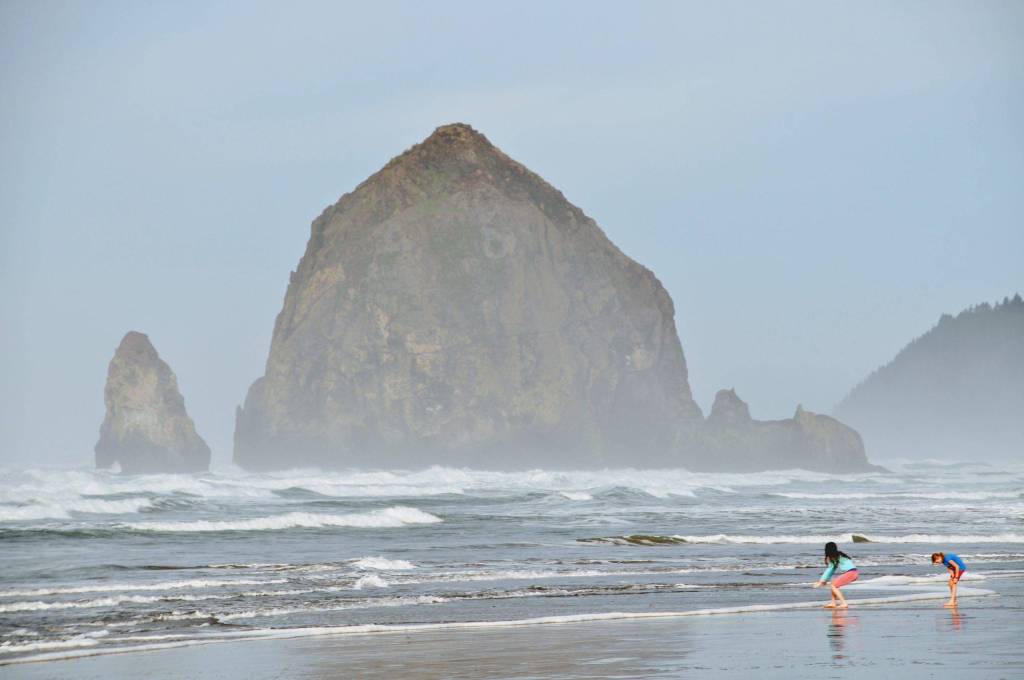 It is really more about splashing, than swimming at Oregon Coast
