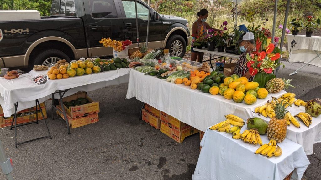One of the many fruit stands on Big Island of Hawaii. May 2021