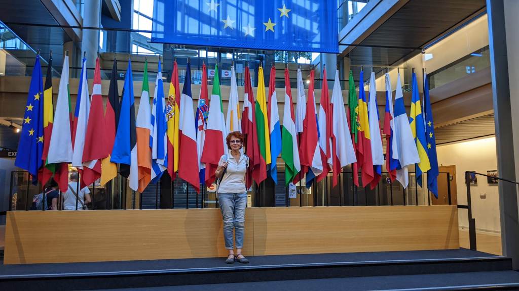 My mom, Natalie, at the European Parlament, Starsbourg