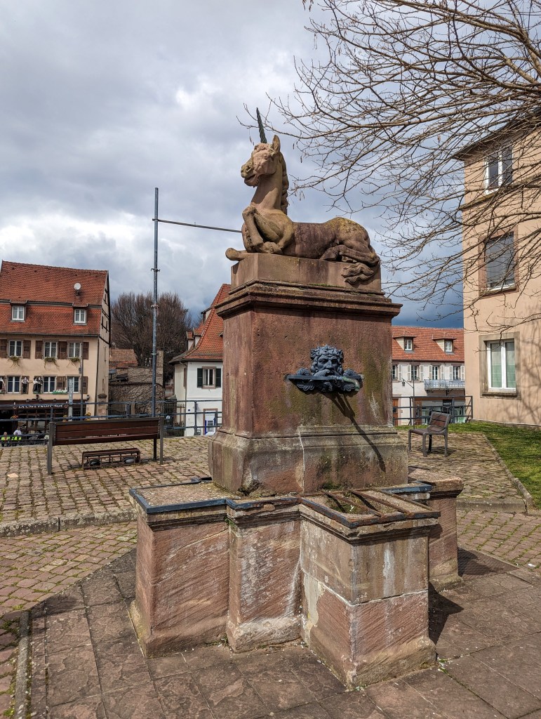 André Friederich, The Fountain of the Unicorn (1837), Main Street, Saverne