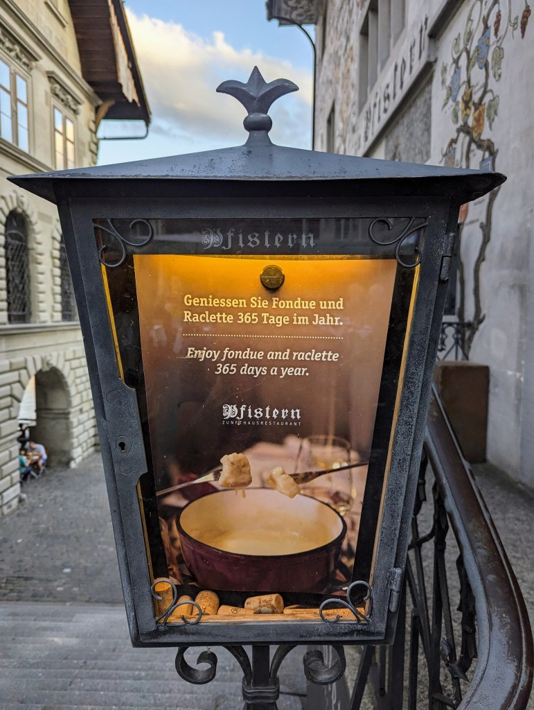 Fondue advertising in the Old Town