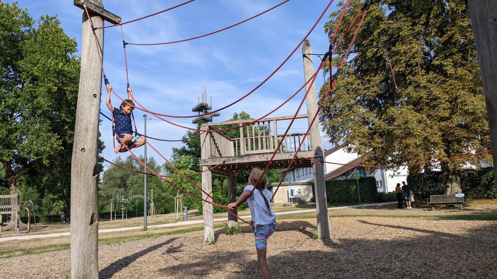 Erika and Andrew at the playground
