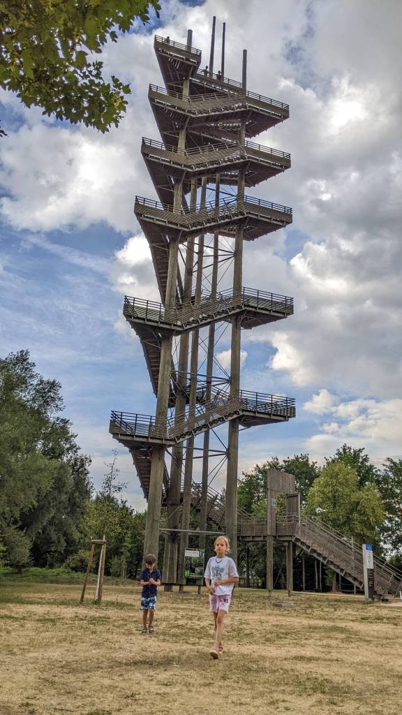 Erika and Andrew in front of the tower