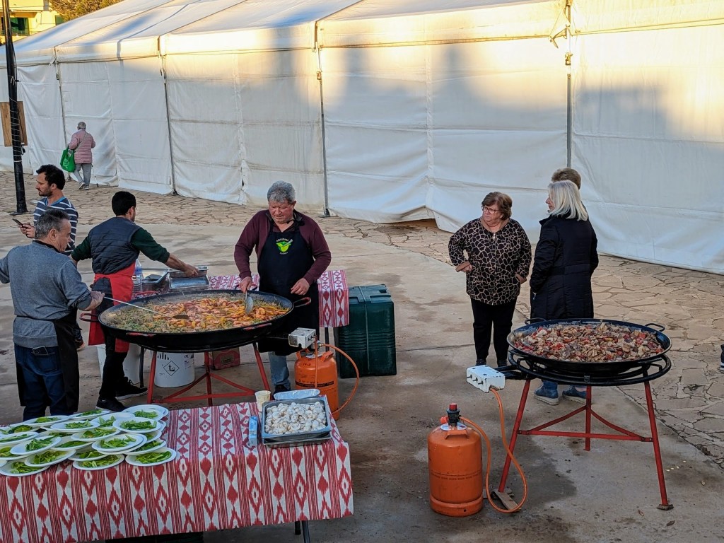 Local paella gathering in Colonia de Sant Jordi