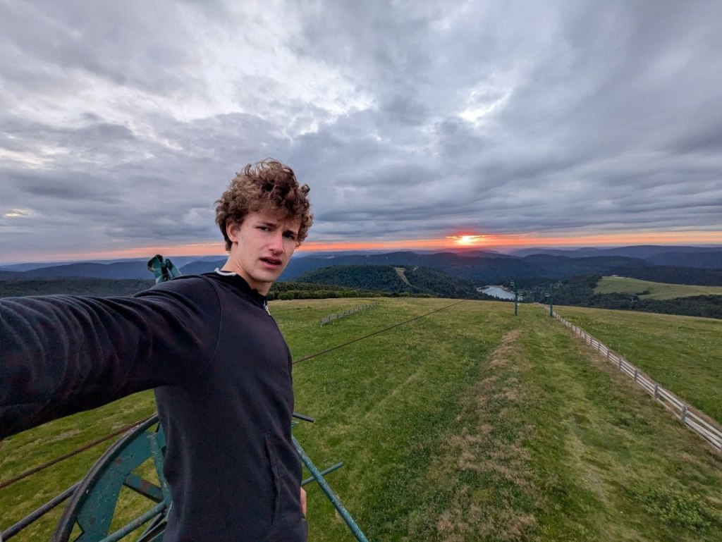 teen backpacking in France, Alsace